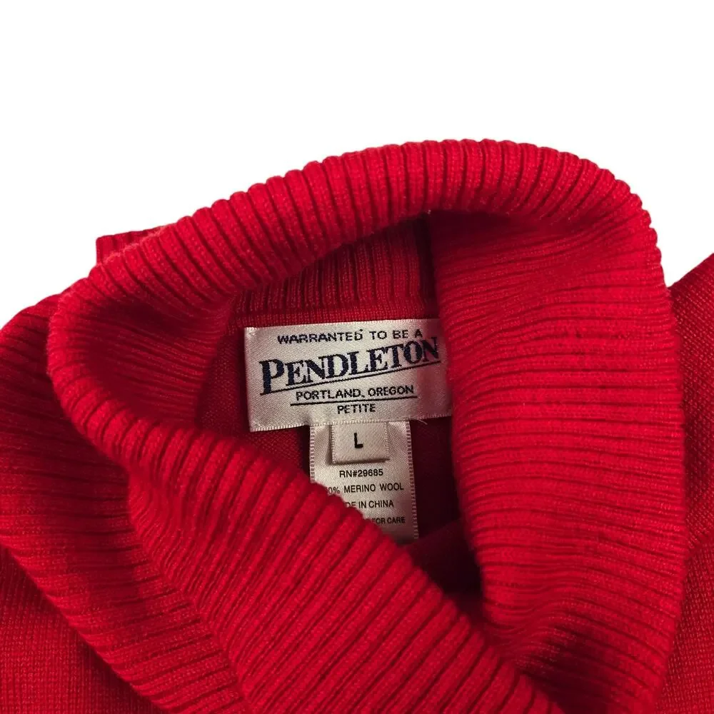 Pendleton Skirt Set Size Large Petite 8 Petite Wool Red Plaid Sweater Skirt